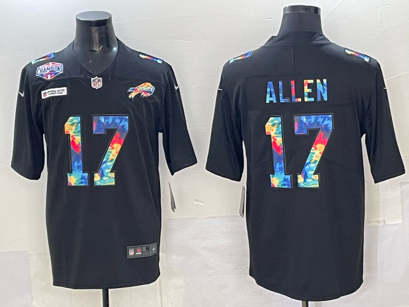 Men Buffalo Bills #17 Allen rainbow Nike 2025 Limited NFL Jersey 005->milwaukee brewers->MLB Jersey